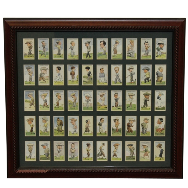(1931) Churchman Cigarettes Prominent Golfers Framed Presentation - Set of 50