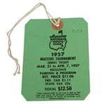 1957 Masters Tournament Series Ticket #7053 - Doug Ford Winner