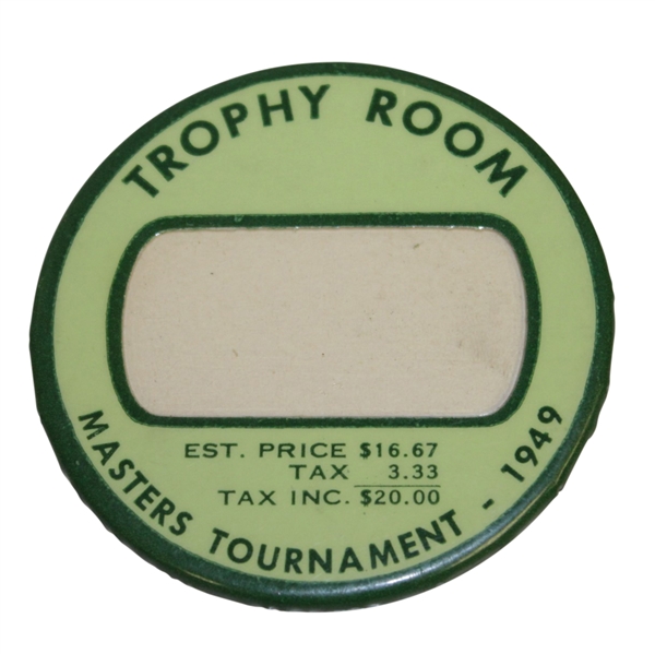 1949 Masters Tournament Trophy Room Badge In Great Condition - Snead Victory