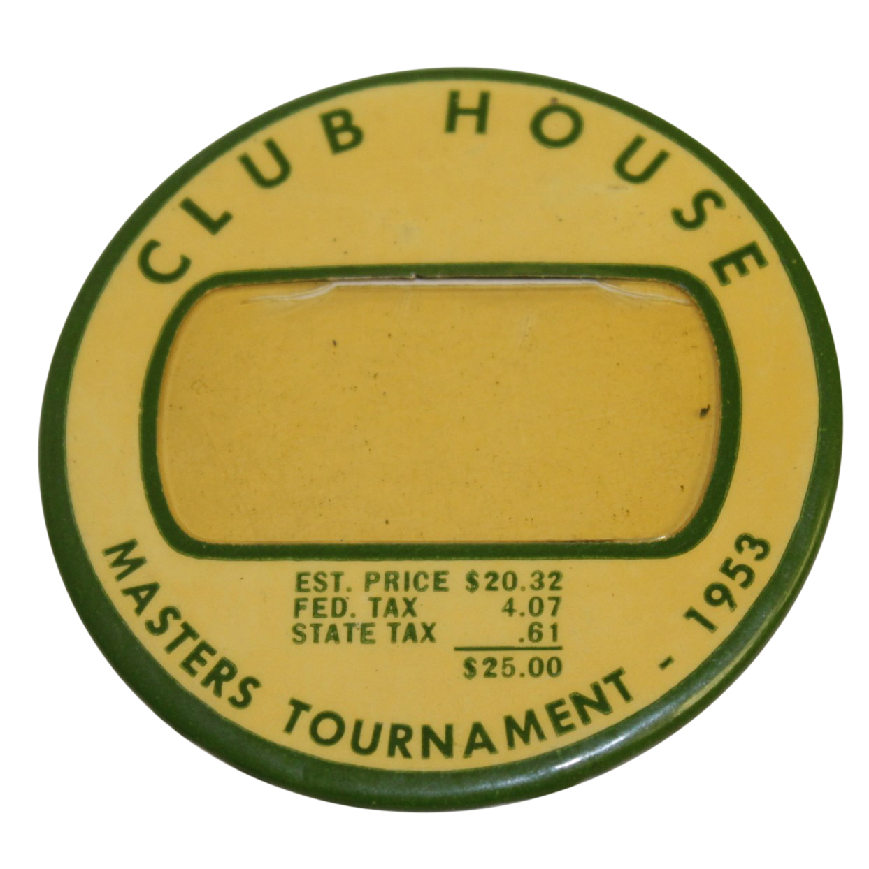 Lot Detail - 1953 Masters Tournament Clubhouse Badge - Ben Hogan Win