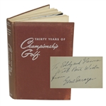 Gene Sarazen Signed & Inscribed 30 Years of Championship Golf - Glenna Collett CollectionJSA ALOA 