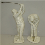 Arnold Palmer Porcelain Statues By Noritake w/ Original Box - Putting & Post-Swing