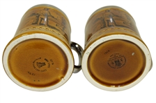 Lord Nelson Pottery of England Pair of Golf Themed Coffee Mugs - Featuring '19th Hole' Illustration on Backside