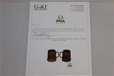 Lord Nelson Pottery of England Pair of Golf Themed Coffee Mugs - Featuring '19th Hole' Illustration on Backside