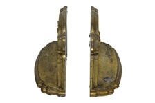 Post-Swing Time-Period Golfer and Caddie Golden Bookends 
