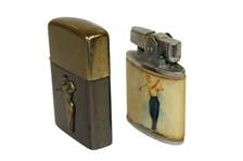 Pair of Post-Swing Golfer Vintage Lighters