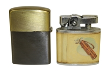 Pair of Post-Swing Golfer Vintage Lighters