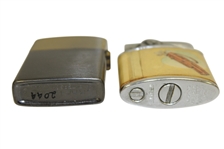 Pair of Post-Swing Golfer Vintage Lighters