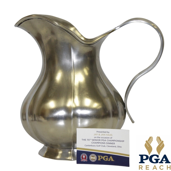 Jay Haas 2009 Senior PGA Championship Champions Dinner Silver Trophy Pitcher Gift - Handmade In Italy w/ Note & Silver Makers Stamp