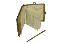 Antique Score Keeper w/ Ornate Crossed Clubs Cover Design - Original Writing Instrument Included