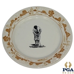 Decorative Golf-Themed Plate w/ Golfer In Plus Fours - Bobby Jones Likeness 