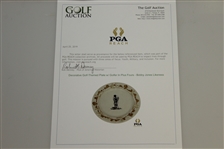 Decorative Golf-Themed Plate w/ Golfer In Plus Fours - Bobby Jones Likeness 