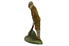 Painted Cast Iron Vintage Golfer Doorstop