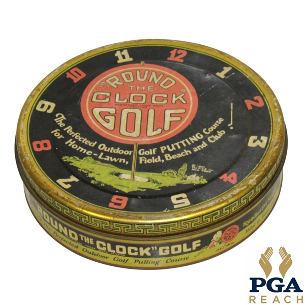 Round the Clock Golf Circa 1927 Home Putting Game in Original Tin Box