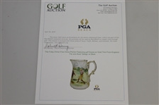 'The Foley China' Fine China Pitcher Featuring golf Scene w/ Gold Trim From England - 'Far and Sure' Design on Back