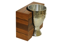 Silverplate Vardon Cup w/ Embossed Lettering & Hammered-Like Surface in Wood Case