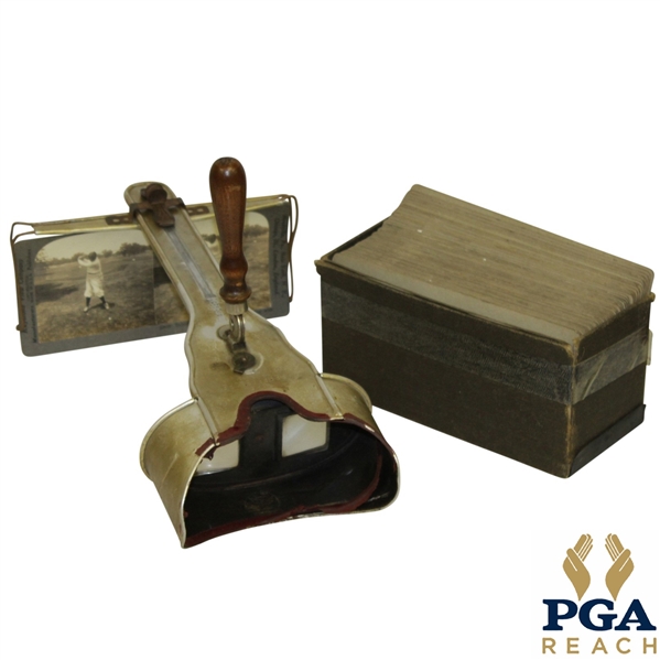 Original Keystone View Co. Stereo-graph w/ Large Assortment of Time-Period Golf Slides / Pictures 