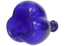 Lobed Blue Glass Decanter With Silver Overlay Golfer