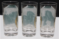 Set of 6 Famous Golf Course Glass Tumblers - Oakmont, Mid-Ocean, Oakland Hills, Pebble Beach, August National and Baltusrol