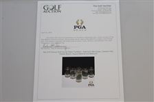 Set of 6 Famous Golf Course Glass Tumblers - Oakmont, Mid-Ocean, Oakland Hills, Pebble Beach, August National and Baltusrol