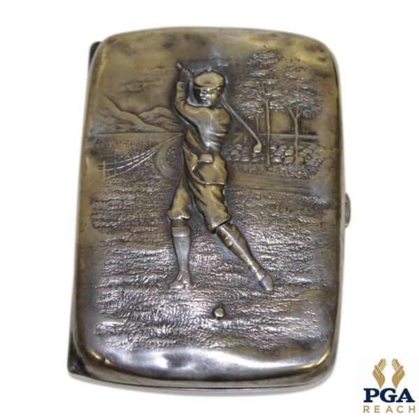 Antique Score Keeper Container w/ Golfer