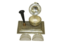 Golf Ball Desk Inkwell w/ Writing Instrument Holder