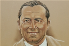 Walter Hagen Ryder Cup Captain Pastel Drawing Signed by Artist M. Mullins