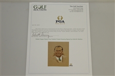 Walter Hagen Ryder Cup Captain Pastel Drawing Signed by Artist M. Mullins