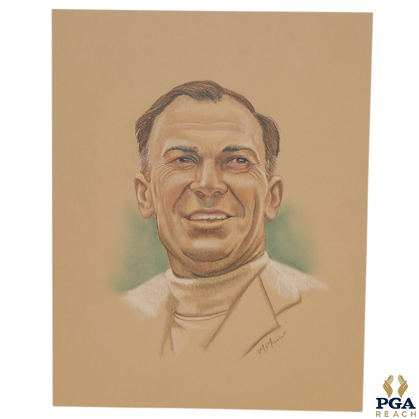 Ben Hogan Ryder Cup Captain Pastel Drawing Signed by Artist M. Mullins