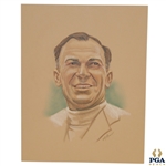 Ben Hogan Ryder Cup Captain Pastel Drawing Signed by Artist M. Mullins