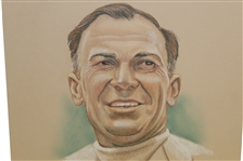 Ben Hogan Ryder Cup Captain Pastel Drawing Signed by Artist M. Mullins