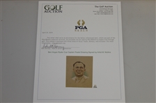 Ben Hogan Ryder Cup Captain Pastel Drawing Signed by Artist M. Mullins