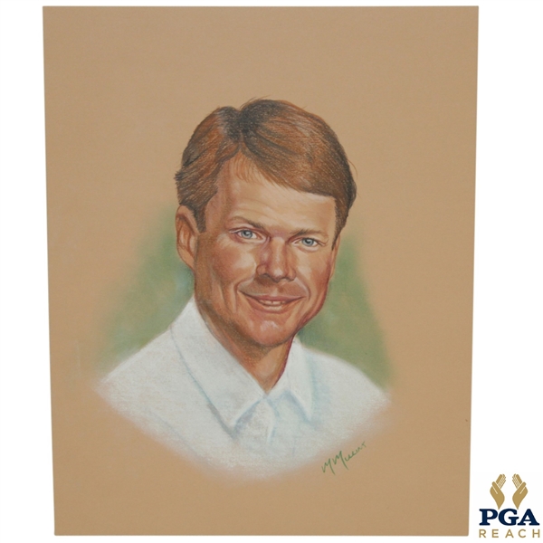 Tom Watson Ryder Cup Captain Pastel Drawing Signed by Artist M. Mullins