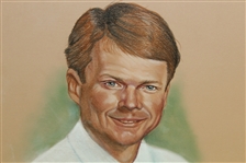 Tom Watson Ryder Cup Captain Pastel Drawing Signed by Artist M. Mullins