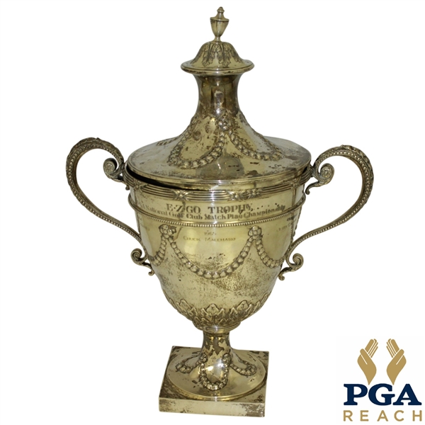 EZ Go PGA National Golf Club Match Play Championship Silver Loving Cup Trophy - Chuck Malchaski 65, Jerry Cooper 66 And Bob Frainey 64