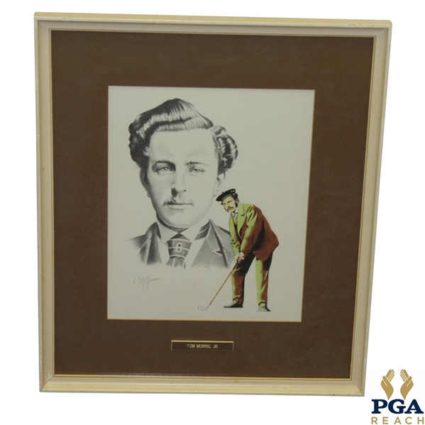 Young Tom Morris Head Sketch and Golf Stance by Jim McQueen