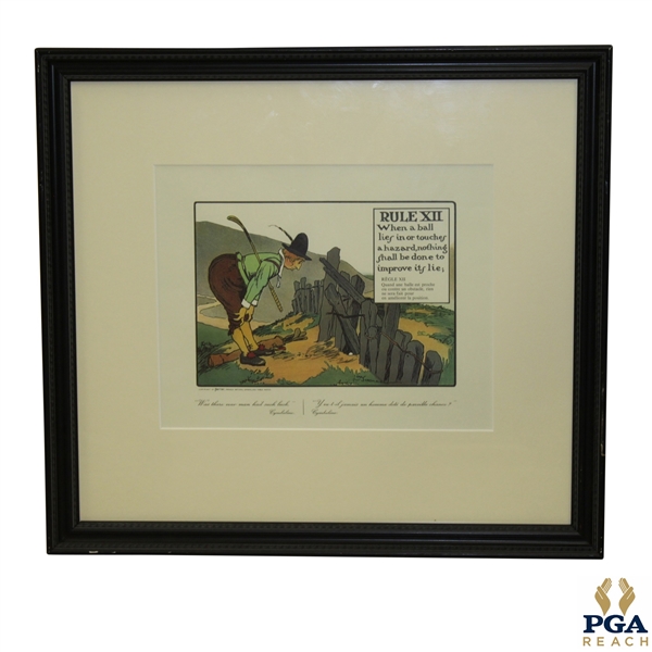 Rule XVII Perrier Golf Illustration By Charles Crombie - Circa 1905