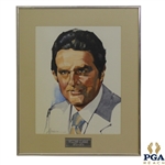 18th President of PGA William Clarke Watercolor Portrait Signed By Artist Drake