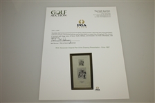 R.M.Alexander Original Pen & Ink Drawing Presentation - Circa 1887