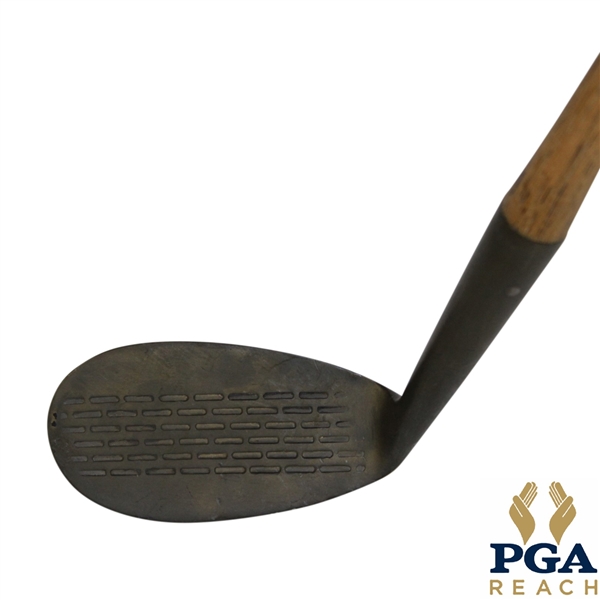 Klin Klub McGill Metal Wood Shafted Backspin Mashie w/ Deep Face Grooves & Leather Grip - Flower Logo Stamped in Head