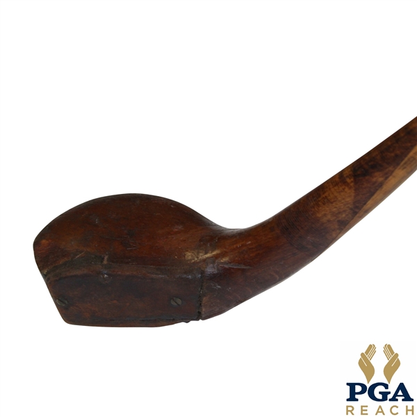 Victoria Spliced Ned Wood Shafted Wood Stamped On Head w/ Lead Weight & Leather Grip