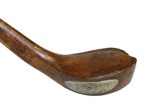 Victoria Spliced Ned Wood Shafted Wood Stamped On Head w/ Lead Weight & Leather Grip