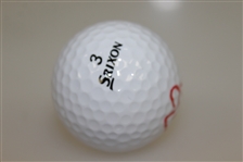 Fuzzy Zoeller Signed Srixion Logo Golf Ball in Red Sharpie JSA ALOA