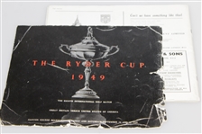 1949 Ryder Cup at Ganton GC Scarbourough, England Program-Ben Hogan Captain