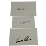 Arnold Palmer, Byron Nelson, & Tom Watson Signed Cards JSA ALOA