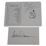 Earl Woods Signed Augusta Scorecard & Butch Harmon Signed 3x5 Card JSA ALOA