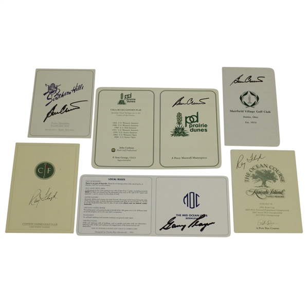 Gary Player, Ray Floyd (x2), & Ben Crenshaw (x3) Scorecards JSA ALOA