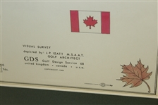 1968 Capilano Golf & Country Club J.P. Izatt Golf Architect Visual Survey - Framed