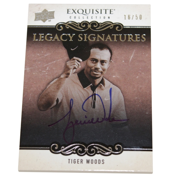 Tiger Woods Ltd Ed Signed Upper Deck Exquisite Collection Legacy Signatures Card 15/50