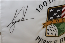 Tiger Woods Signed Ltd Ed 2000 US Open at Pebble Beach Flag - Framed BAJ #05002